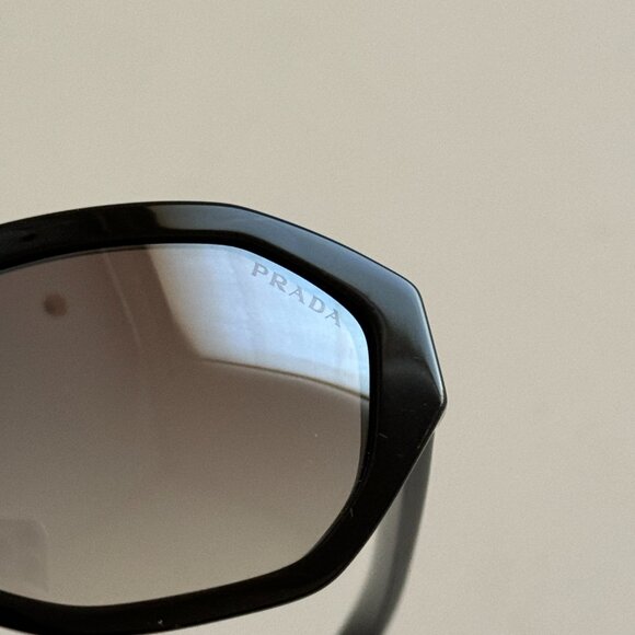 Prada Sunglasses Women's SPR20V-F 1AB/5O0 Black Fashion Rectangle 56mm - Picture 8 of 9